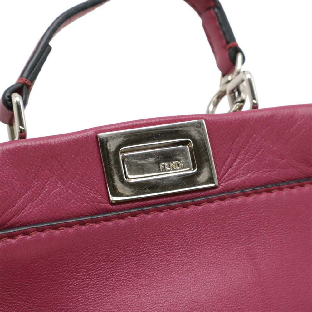 FENDI Purple Leather Peekaboo Shoulder Bag - Picture 6 of 10